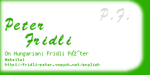 peter fridli business card